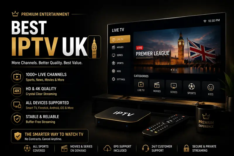 Best IPTV UK 2026 — Sky Sports, TNT & Premier League Best IPTV UK 2026 - watch Sky Sports, TNT Sports and Premier League without a dish