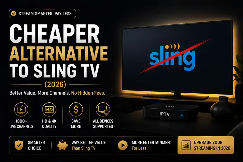 Cheaper Alternative to Sling TV 2026 — Save $60+/mo Cheaper alternative to Sling TV 2026 - 25,000+ channels in 4K from $4.92 a month